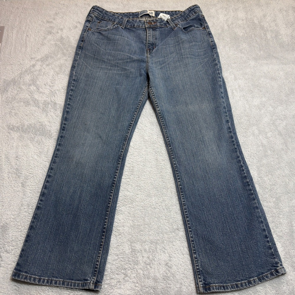 Signature Levi Strauss Bootcut Jeans Womens 14 Blue Mid Rise Stretch Denim 33/27